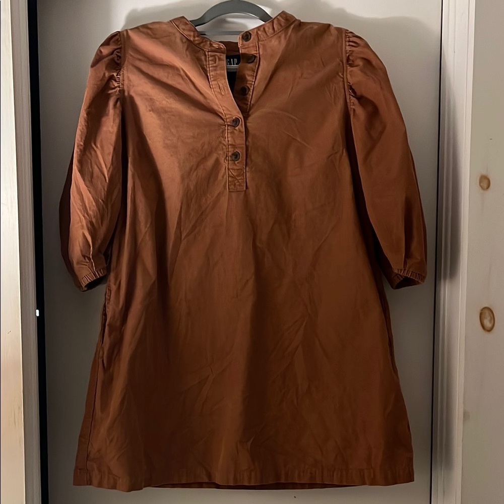 Gap Women's Brown Corduroy Puff sleeve dress!